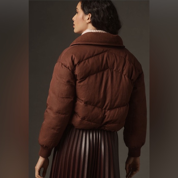 Anthropologie Pilcro Exaggerated Collar Cropped Puffer Jacket - Picture 3 of 11